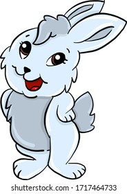 Funny bunny, illustration, vector on white background