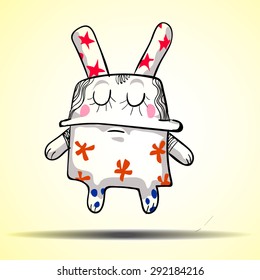 Funny bunny meditating