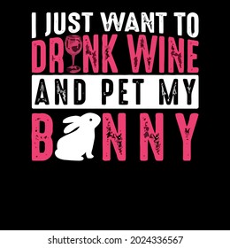 funny bunny rabbit drink wine pet bunnies happy wo design vector illustration for use in design and print wall art poster canvas