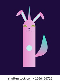 Funny bunny which thinks that he iis a unicorn