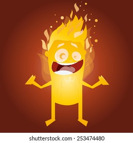 Funny Burning Man Character Stock Vector (Royalty Free) 253474480 ...