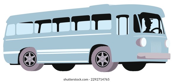 Funny bus. Cartoon auto. Illustration concept template for website, web landing page, banner, presentation, social, poster, promotion or print media.