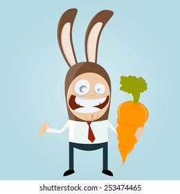 funny businessman in bunny costume
