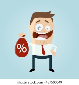 funny businessman with discount bag