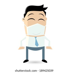 funny businessman with mouthpiece