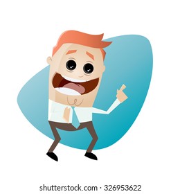funny businessman pointing with finger