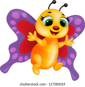 Funny butterfly cartoon