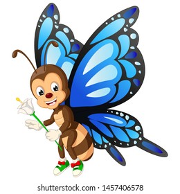 Funny Butterfly Cartoon For Your Design