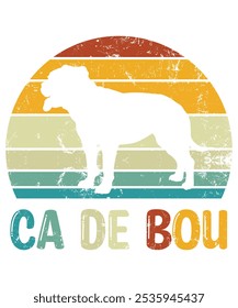 Engraçado Ca de Bou Vintage retro Sunset Silhueta Presentes cão Amante Cão Proprietário essencial T-Shirt