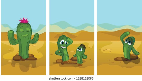 
funny cacti live in the desert