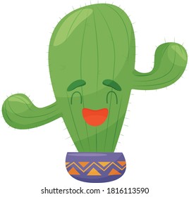 cactus divertidos en una olla