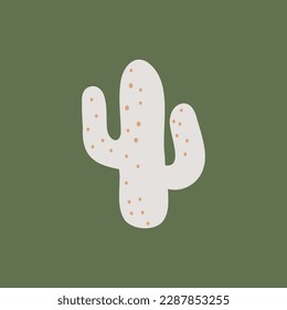funny cactus in retro boho colors. cactus illustration