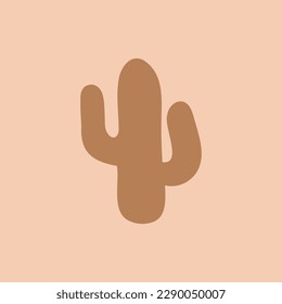 funny cactus in retro boho colors. cactus illustration