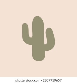 funny cactus in retro boho colors. cactus illustration