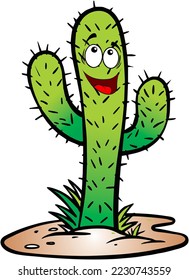 funny cactus vector design illustration