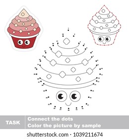 Funny Cake Fast Food. Dot to dot educational game for kids.