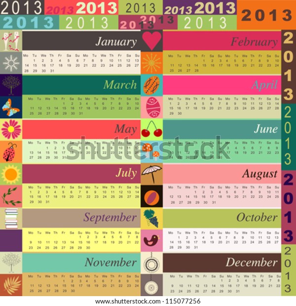 Funny Calendar Stock Vector (Royalty Free) 115077256 | Shutterstock
