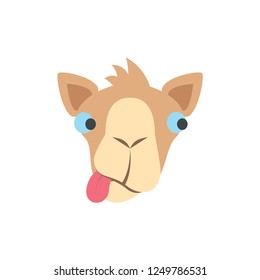 funny camel cartoon head vector