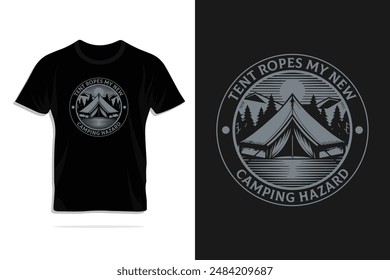 Funny Camping T Shirt Design. 