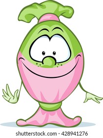 funny candy cartoon character - cute vector sweet illustration