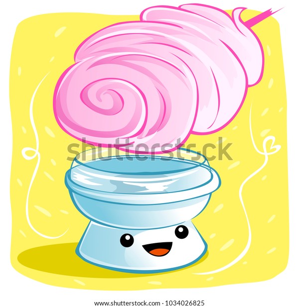 Funny Candy Cotton Maker Poster Tshirt Stock Vector Royalty Free