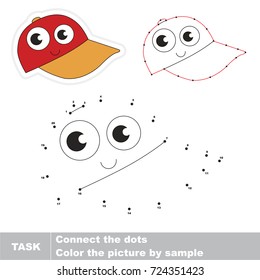 Funny Cap. Dot to dot educational game for kids.