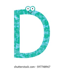 Funny capital letters of the English alphabet for children education. Vector illustration.