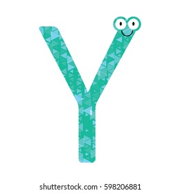 Funny capital letters of the English alphabet for children education. Vector illustration.