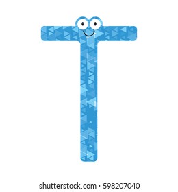 Funny capital letters of the English alphabet for children education. Vector illustration.