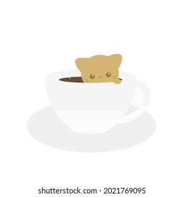 funny cappuccino cat pun catpurrccino kitten large buttons design vector illustration for use in design and print wall art poster canvas