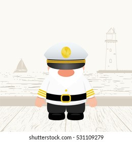 Funny Captain. Vector illustration