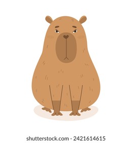 Graciosa ilustración vectorial de carácter capibara