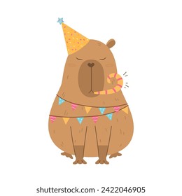 Funny capybara Happy Birthday greetings