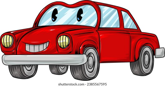 Funny car cartoon bag isolated on white background. vector illustration