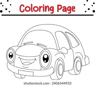 Funny car coloring page for kids