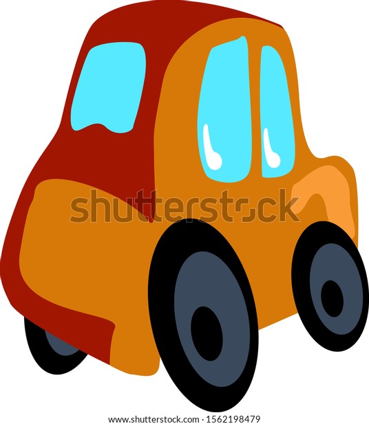 Funny car,\
illustration, vector on white\
background.