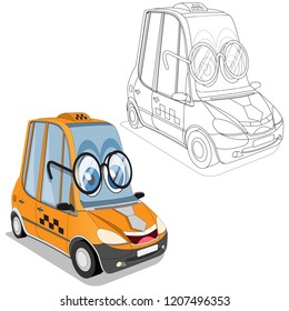 Funny car. Isolated on white background. Vector illustration.
