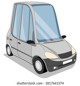 Funny car. Isolated on white background. Vector illustration.