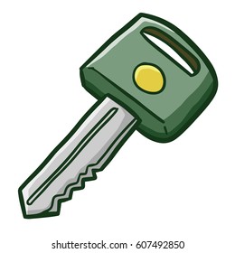 Funny car key - vector.