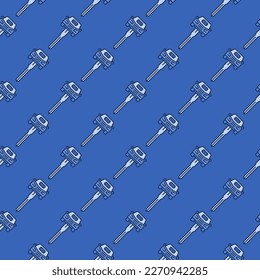 Funny Car Key vector Rental concept blue seamless pattern