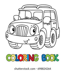 Funny car or outroader with eyes coloring book