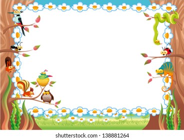 Funny card with empty space for text. Vector illustration, A3-A4-A5 sizes, proportioned.