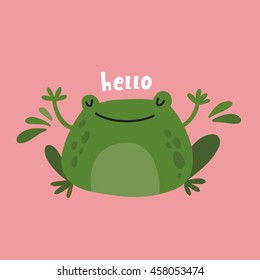 Funny card with frog