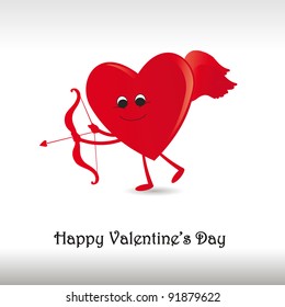 Funny card with hearts on valentine's day