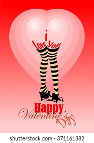 A funny card for Valentine's Day ?olorful vector illustration.