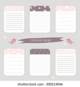 funny cards, notes, stickers, labels vector design