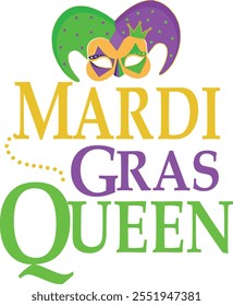 Funny Carnival Party Confetti Mardi Gras Queen Crow