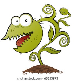 funny carnivorous plant cartoon