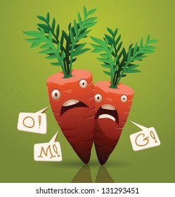 Funny carrot 02, vector