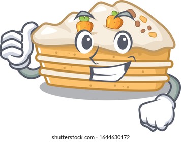 Funny carrot cake making Thumbs up gesture